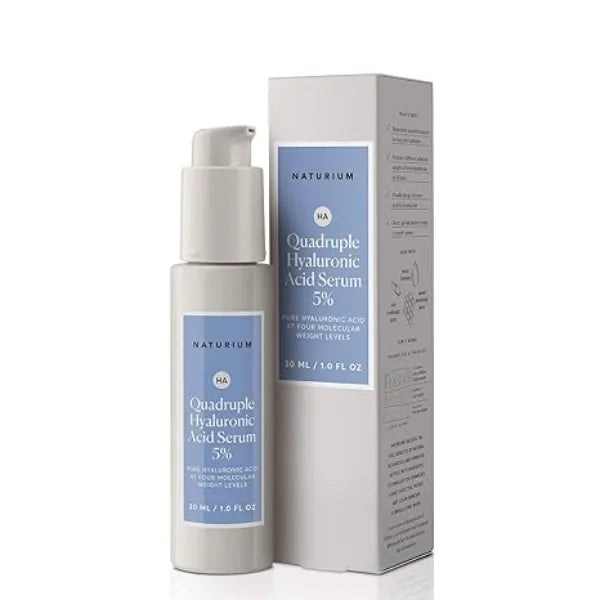 Naturium Quadruple Hyaluronic Acid Serum 5%, Hydrating & Plumping Face Serum, Anti Aging & Moisturizing Skin Care, Fragrance Free