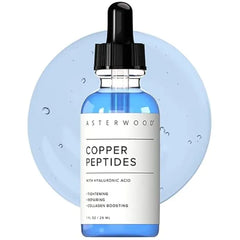Asterwood Copper Peptides Serum for Face with GHK Cu and Hyaluronic Acid Anti Aging Facial Serum