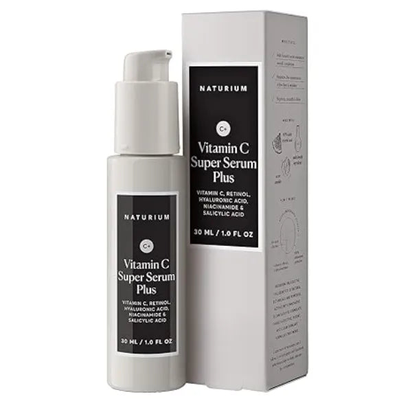 Naturium Vitamin C Super Serum Plus, Smoothing Face Care, plus Retinol, Hyaluronic Acid, Niacinamide & Salicylic Acid