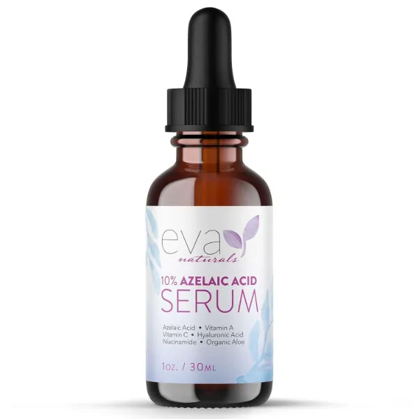 Eva Naturals Azelaic Acid Skincare Serum for Face – Facial Treatment with Niacinamide & Hyaluronic Acid Formula for Redness Soothing, Acne Breakouts, Uneven Skin Texture, Fragrance Free