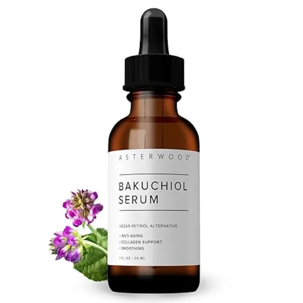 Asterwood Bakuchiol Serum for Face Retinol Alternative Plumping, Anti Aging, Wrinkle Reducing Fragrance Free