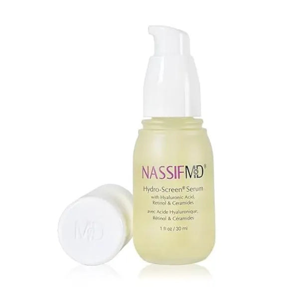 NassifMD Hydro Screen Hydration Serum Surgeon Created Hyaluronic Acid, Ceramides & Retinol Formula for Plumping, Firming & Reducing Fine Lines