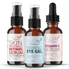 Eva Naturals Eye Gel for Dark Circles, Bags & Puffiness – Anti-Aging Serum with Peptides, Hyaluronic Acid & Botanicals – Firming Under Eye Treatment for Wrinkles, Fine Lines & Tired Skin