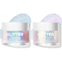 LANGMANNI Holographic Body Glitter Gel for Body, Face, Hair and Lip.Color Changing Glitter Gel Under Light.