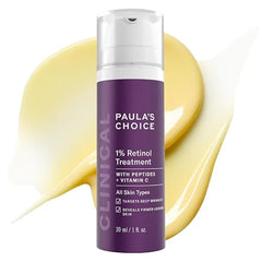 Paula's Choice CLINICAL 1% Retinol Treatment with Peptides, Vitamin C & Licorice Extract, Firming Cream for Face, Anti-Aging & Wrinkles, Fragrance Free