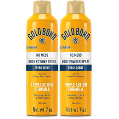 Gold Bond No Mess Talc Free Body Powder Spray, Fresh Scent, with a Triple Action Formula
