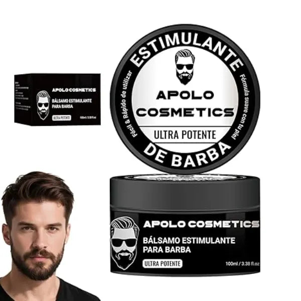 apolo cosmetics Para Barba Beard Growth Balm, Ultra Potente Estimulante de Barba, Bálsamo para Crecimiento de Barba Crema, Softner/Unscented Beard Butter, Sin Irritación 100ml