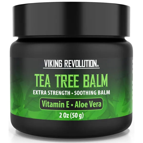 Viking Revolution Tea Tree Oil Balm - Foot Cream for Dry Skin - Deeply Moisturizing Formula with Aloe Vera, Vitamin E & Eucalyptus - Soothes & Hydrates Rough Hands, Elbows & Feet