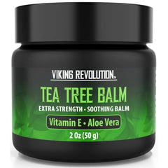 Viking Revolution Tea Tree Oil Balm - Foot Cream for Dry Skin - Deeply Moisturizing Formula with Aloe Vera, Vitamin E & Eucalyptus - Soothes & Hydrates Rough Hands, Elbows & Feet