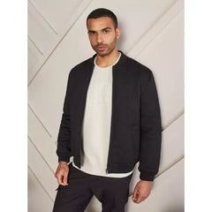 Quilted Bomber Jacket - Black