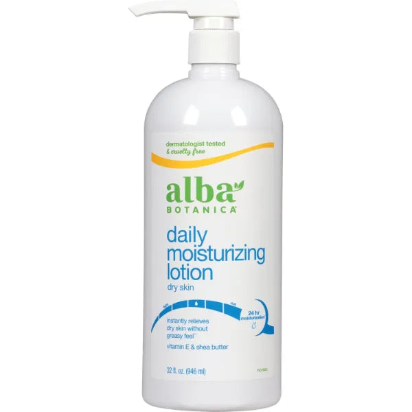Alba Botanica Hydrating Moisturizing Lotion for Dry Skin, Sensitive Skin, with Vitamin E, Coconut Oil and Shea Butter, 32 Oz