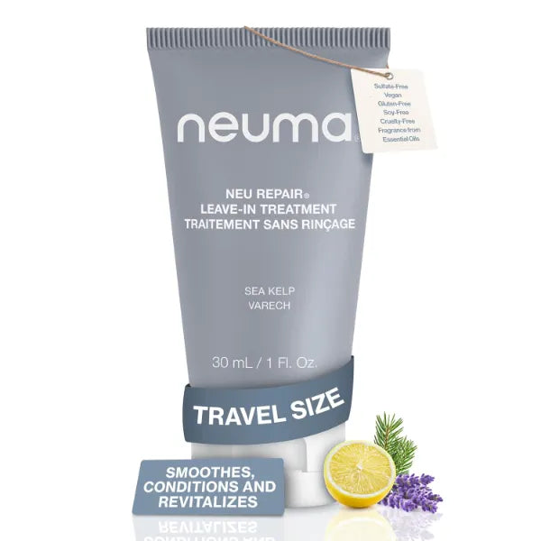 Neuma Neu Repair Leave In Hair Treatment Travel Size Hair Repair Treatment for Damaged Hair - Smooths, Conditions, Shields, Softens, Protects, Strengthens, Lemon, Lavender & Fir Needle Scent