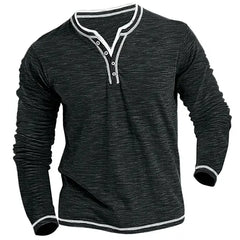 Gephdiin Long Sleeve Shirts for Men Men's T-Shirts Colored Cotton Small V Neck Cardigan Soft Stretch Shirt T Shirt Mens Long Sleeve Tee Shirts Graphic Tees Men