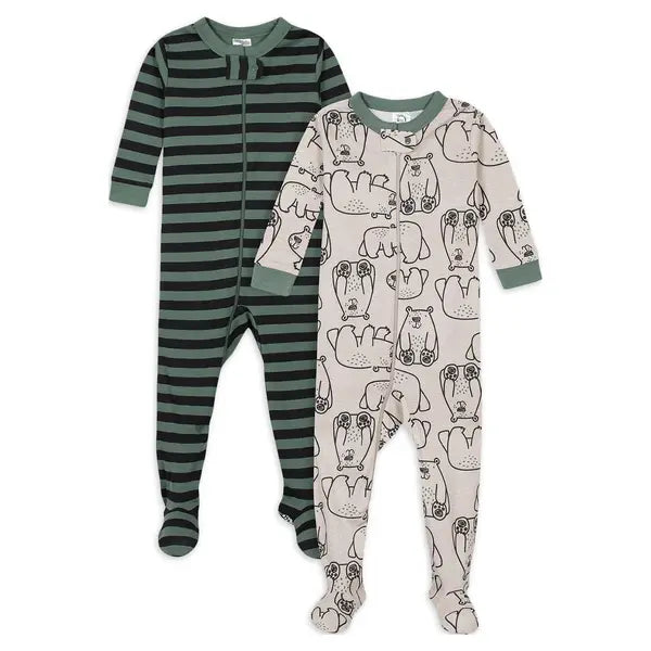 Gerber Baby & Toddler Neutral Snug Fit Footed Cotton Pajamas