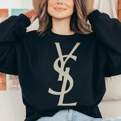 Y.S.L Saint.Lau.Rent Logo T-Shirt, Saint.Lau.Rent Luxury Brand Logo Graphic Tee Crewneck Sweatshirt