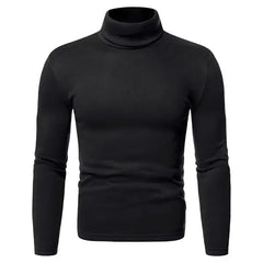 VerPetridure Men's Mock Turtleneck T-Shirts Long Sleeve Crewneck Pullover Sweater Basic Designed Elastic Undershirt Slim Fit Solid Warm Pullover Tops