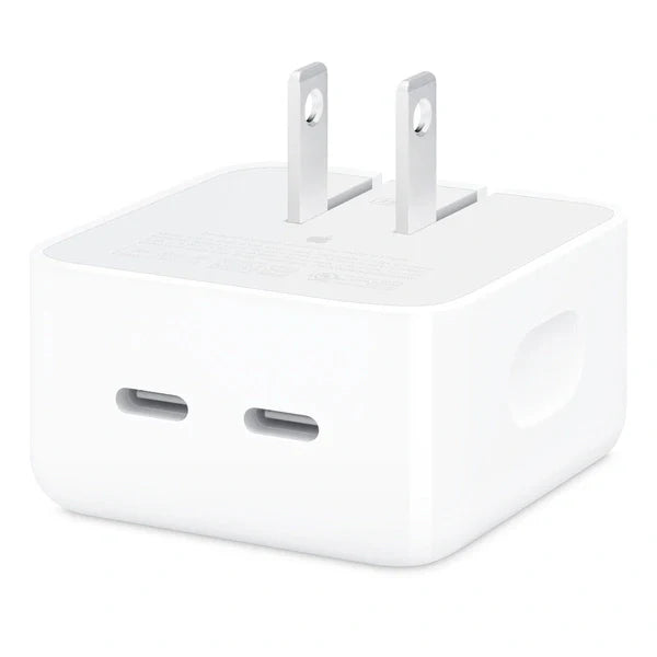 Apple 35W Dual USB-C Port Compact Power Adapter (MW2H3AM/A) - White