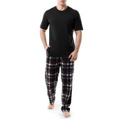 Fruit of The Loom Men's Short Sleeve T-Shirt and Fleece Pajama Pant Set