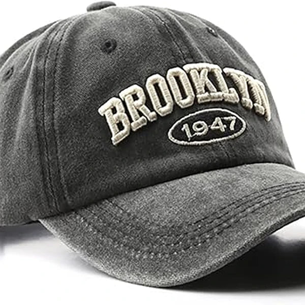 Brooklyn Cap Washed Vintage Baseball Cap Sun Hat for Men and Women