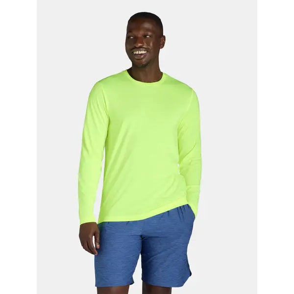 Athletic Works Men's and Big Men’s Tri-Blend Active Tee with Long-Sleeves