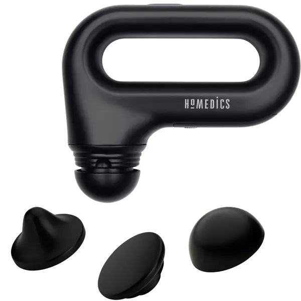 Homedics Portable Full Body Vibration Massager with Ergonomic Easy-Grip Handle and 3 Interchangeable Attachments