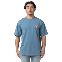 WeSC Men's Mason Short Sleeve Enzyme Washed Tee Palm Logo