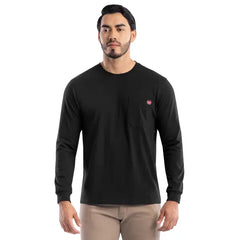 Wrangler Workwear Men's Long Sleeve Heavyweight Pocket T-Shirt