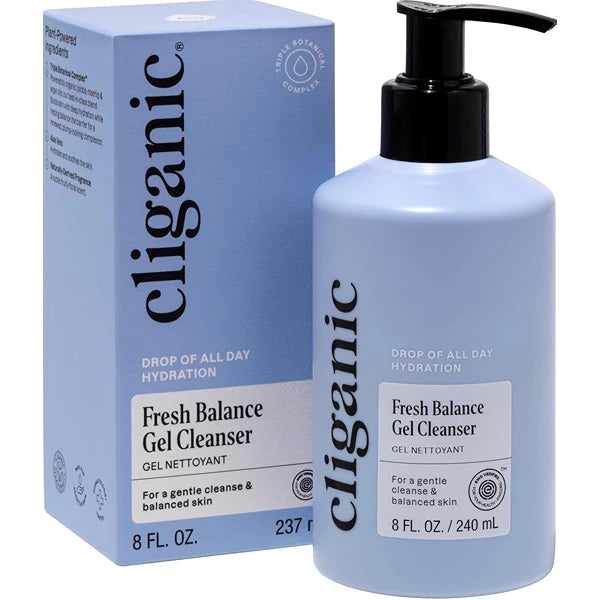 Cliganic Hydrating Gel Cleanser with Triple Botanical Complex® – Clean Gentle Face Wash with Jojoba, Rosehip Argan Oils Removes Makeup Impurities Aloe Vera Glycerine for Balanced Glowing Skin (single + 2-pack)