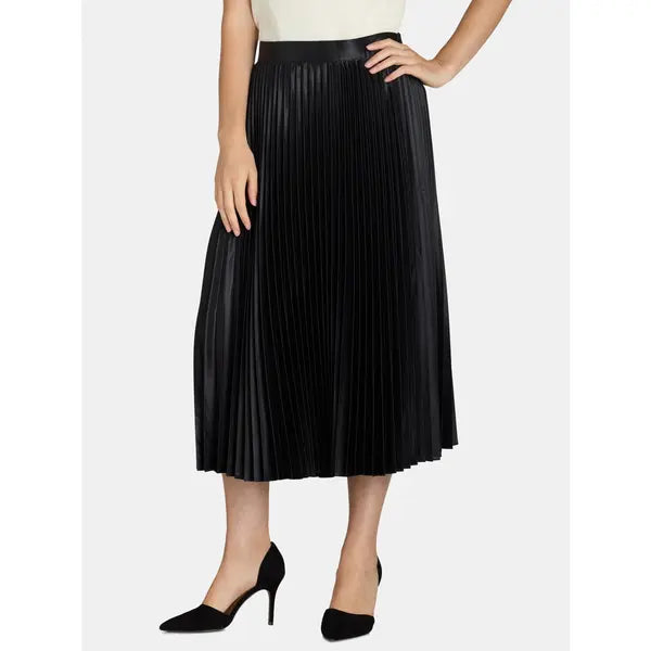 Free Assembly Women’s Pleated Metallic Maxi Skirt