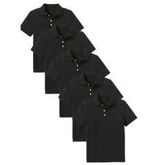 5-Pack School Uniform Tagless Polo Tshirt for Little Boys & Big Boys