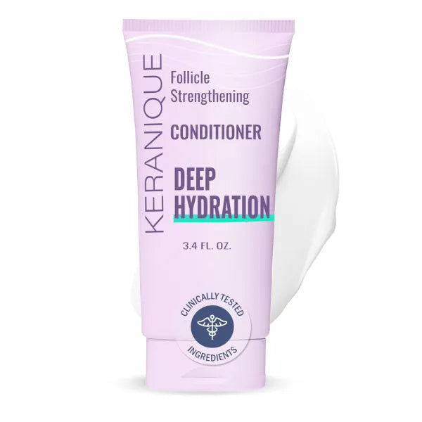 Keranique Hydrating Deep Conditioner for Dry Damaged Hair - Deep Hydration Hair Conditioner for Women with Keratin - Intense Hydrator for Repairing Natural Moisture on Dry, Frizzy, Thin, Damaged Hair