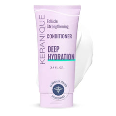 Keranique Hydrating Deep Conditioner for Dry Damaged Hair - Deep Hydration Hair Conditioner for Women with Keratin - Intense Hydrator for Repairing Natural Moisture on Dry, Frizzy, Thin, Damaged Hair
