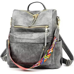 YOMYM PU Leather Backpack Purse For Women Convertible Ladies Fashion Casual Large School Shoulder Bags