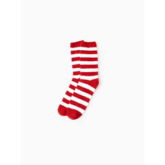 PATPAT Christmas Socks Red&White Striped Furry Holiday Socks for toddler