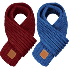 ZDWQFA 2-Pack Kids Winter Knit Scarves Warm Neck Warmers for Toddlers, Boys & Girls