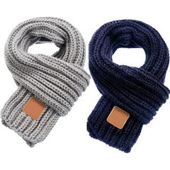 ZDWQFA 2-Pack Kids Winter Knit Scarves Warm Neck Warmers for Toddlers, Boys & Girls