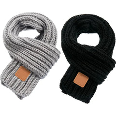 ZDWQFA 2-Pack Kids Winter Knit Scarves Warm Neck Warmers for Toddlers, Boys & Girls