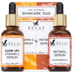 Eclat Skincare Face Serum Set – Vitamin C, Retinol, Hyaluronic Acid for Hydration & Anti-Aging – Brightening & Firming Facial Serums