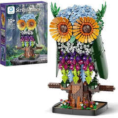 Sillbird Flower Owl Building Set for Adults Creative Gifts for Mom Wife Women Girlfriend Teens, Buildable Floral Animal Model Kit for Home Decor or Office Display 1215 Pcs