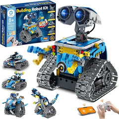 Sillbird Robot Building Kit with Remote Control STEM Gifts for Kids Boys Age 8-12, Coding Technic Robotics Toy for Birthday Buildable 5in1 Models with 488 Pieces