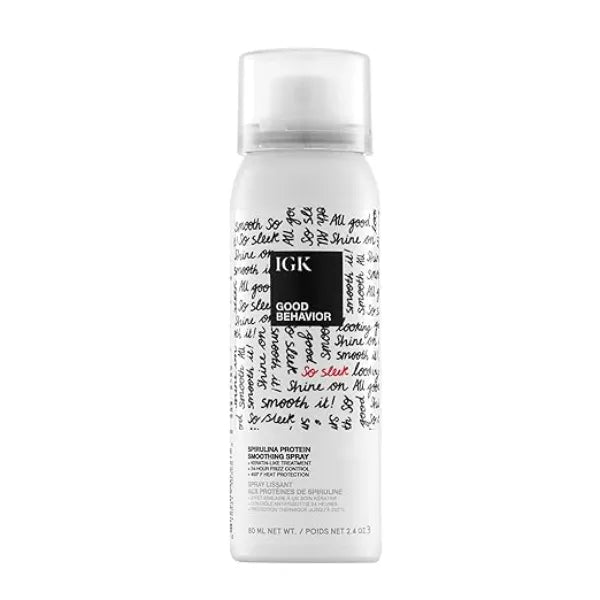 IGK GOOD BEHAVIOR Spirulina Protein Smoothing Spray  Keratin Like Treatment + Frizz Control + Heat Protectant Vegan