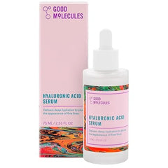 Good Molecules Hyaluronic Acid Serum 1% Hyaluronic Acid Non greasy Ultra Hydrating Serum, Facial Moisturizer for Plumper Skin, Skin Care for Face