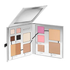 Woosh Beauty, Fold out Face Original Makeup Palette, Travel, All in One, Neutral Cream & Powder