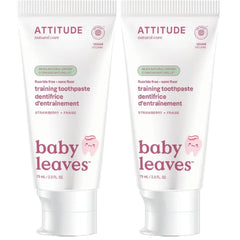 Attitude Baby and Child Fluoride-Free Training Toothpaste, Naturally Derived Ingredients, Vegan, EWG Verified, Strawberry - 2.6 Oz