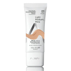 Almay Skintone Matching Foundation, Smart Shade Face Makeup with SPF 15, Hypoallergenic, Oil-Free, Dermatologist-Tested