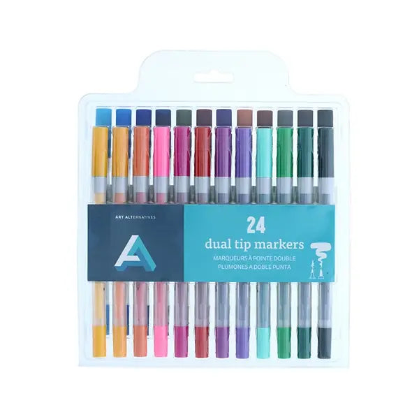 Art Alternatives Dual Tip Marker Set, 24 Markers