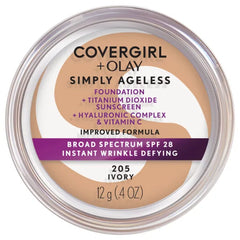 COVERGIRL Simply Ageless Instant Wrinkle Defying Foundation, SPF 28, Hyaluronic Complex & Vitamin C