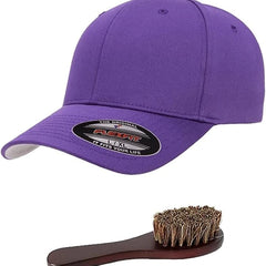 Flexfit Wooly Combed Men's Athletic Stretch Fitted Baseball Cap Bundle with THP Hat & Clothing Brush