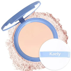 Kaely Pressed Face Powder Compact, Oil Control Flawless Makeup Setting Powder, Perfection Matte Compact Powder Foundation, polvo compacto de maquillaje, Lightweight Waterproof