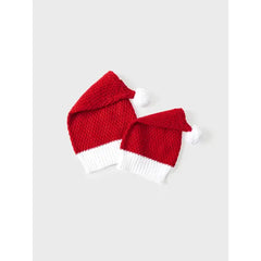 PATPAT Red Christmas Hat Matching Family Cute Crochet Hat for kid